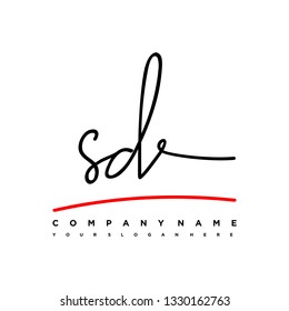 SD initial signature logo. handwriting logo template vector,
