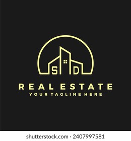 SD initials homes modern building company logo vector.eps