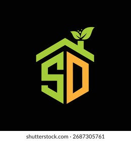 SD Blatt Logo Design Vektorgrafik-Vorlage