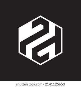 sd letter hexagon logo vector