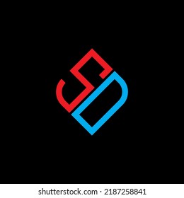 SD-Brief-Logo, kreatives Design mit Vektorgrafik