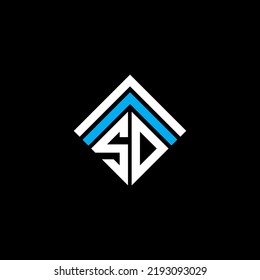 Logo de la carta SD diseño creativo con gráfico vectorial, logotipo SD simple y moderno.