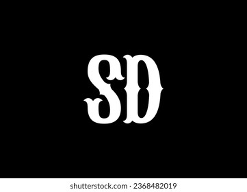 Diseño del logotipo de letras SD y diseño del logotipo de monograma 