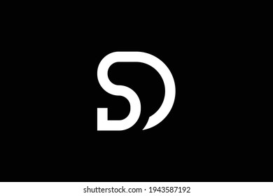 Diseño del logotipo de letras SD sobre fondo de lujo. Concepto de logotipo de letras de monograma DS. Diseño de iconos SD. Diseño de iconos de letras blancas elegantes y profesionales de DS sobre fondo negro.