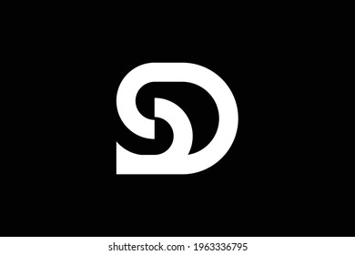 SD letter logo design on luxury background. DS monogram initials letter logo concept. SD icon design. DS elegant and Professional white color letter icon design on black background.