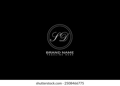 SD-Buchstabe Logo-Design auf schwarzem Hintergrund. SD kreative Initialen Buchstaben Logo-Konzept. Einzigartiges SD-Design