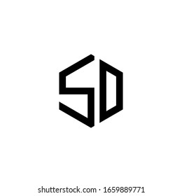 SD SO Letter Logo Design polygon Monogram Icon Vector Template
