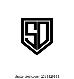 SD letter logo design with white background in illustrator. Vector logo, calligraphy designs for logo, Poster, Invitation, etc.