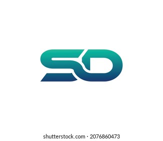 Diseño De Icono Con Logo De Letra SD Con Vector Moderno Creativo.