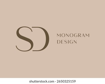SD letter logo icon design. Classic style luxury initials monogram.