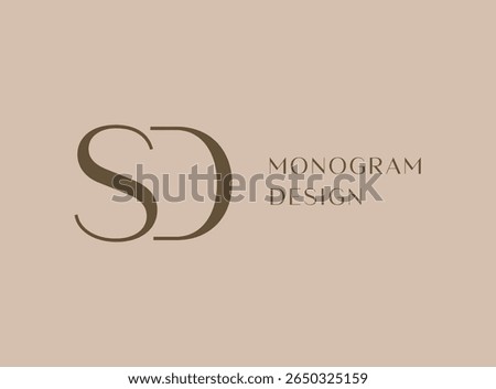SD letter logo icon design. Classic style luxury initials monogram.