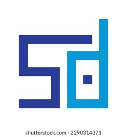 Plantilla de logotipo de letras SD 3 