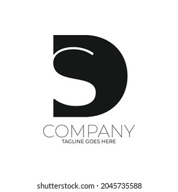SD letter logo- SD letter logo template vector black and white