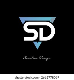 SD Letter Logo in Triangle -Modern Gradient Monogram for Branding and Identity Design