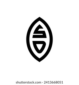 Geometrisches Monogramm der SD-Serie mit hochwertigem professionellem Design, das gut gedruckt werden kann