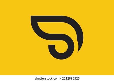 SD logo Minimal symbol. DS letter icon on luxury background.