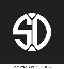 SD Logo monogram with piece circle ribbon style