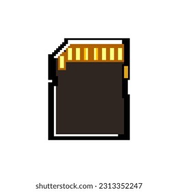 sd memory card game pixel art retro vector. bit flash storage, camera micro sd memory card. old vintage illustration