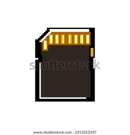 sd memory card game pixel art retro vector. bit flash storage, camera micro sd memory card. old vintage illustration