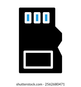 SD memory card icon. Concept of data storage and digital information.