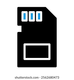 SD memory card icon. Concept of digital storage and data transfer.