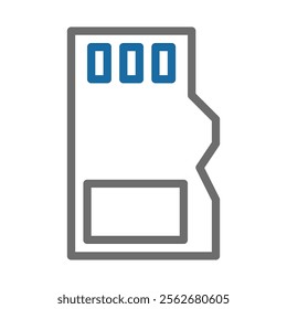 SD memory card icon. Concept of digital storage, data transfer, and technology.