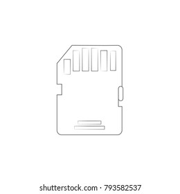 SD Memory Card icon. Elements of photo and video icon. Premium quality graphic design. Signs, outline symbols collection icon for websites, web design, mobile app, info graphic on white background