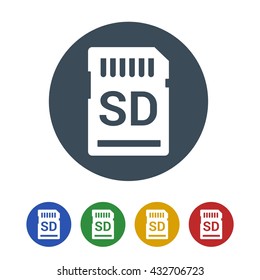 SD memory card Icon Isolated on White Background.vector illustration icon