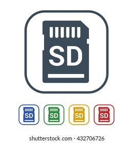 Tarjeta de memoria SD Icono aislado en fondo blanco.icono de ilustración vectorial