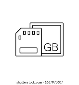 Sd memory card icon. Simple line, outline vector elements of shooting equipment for ui and ux, website or mobile application