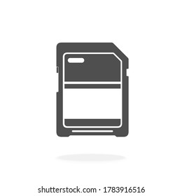 SD Memory Card Icon - Vector Illustration Sign Symbol