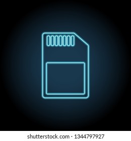 SD Memory Card neon glow icon. Simple thin line, outline vector of Technology icons for UI and UX, website or mobile application