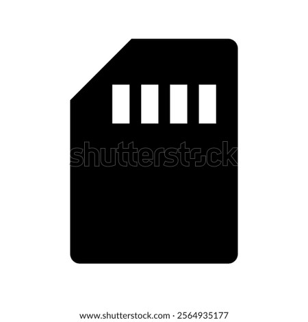 SD memory card silhouette icon. Vector.