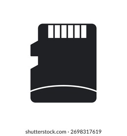Dispositivo de dados de armazenamento de cartão de memória ou SD em um estilo preenchido sólido.