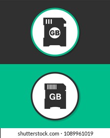 SD, memory card vector icon.