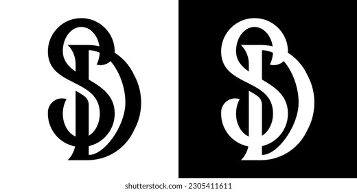 SD monogram concept logo design ideas in premium vector file