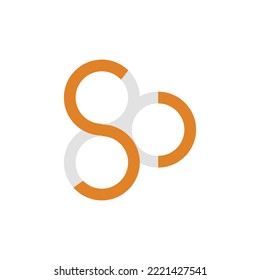 Logo de vector de monograma SD hecho de tres círculos. Logo para empresa, marca y producto.