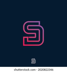 SD monogram for your business, with a unique monoline style