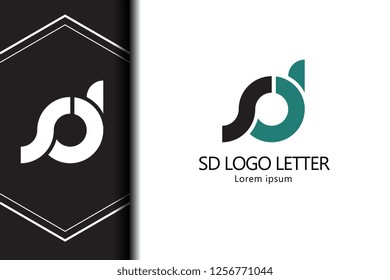 sd s d circle lowercase design of alphabet letter combination with infinity suitable as a logo for a company or business - Vector