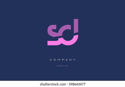 sd s d pink blue pastel modern abstract alphabet company logo design vector icon template letter 