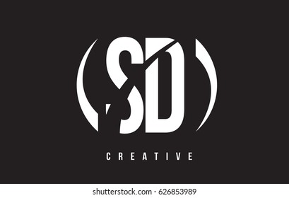 SD S D White Letter Logo Design with White Background Vector Illustration Template.