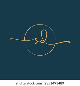 SD Signature initial logo template vector ,Signature Logotype