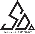 SD Triangle shape logo, icon, symbol, vector file 