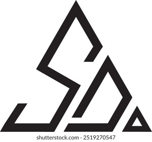 SD Triangle shape logo, icon, symbol, vector file 