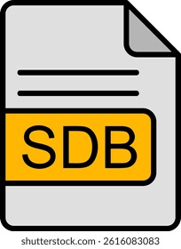 SDB File Format Line Vector Icon Design