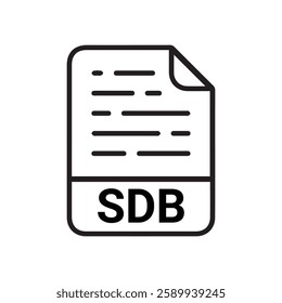 SDB File Format Vector line Icon Design on white background