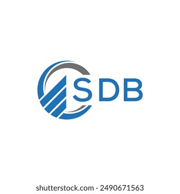 SDB Flat accounting logo design on white background. SDB creative initials Growth graph letter logo concept.SDB business finance logo design.	
