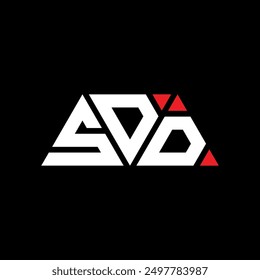 SDD triangle letter logo design with triangle shape. SDD triangle logo design monogram. SDD triangle vector logo template with red color. SDD triangular logo Simple, Elegant, and Luxurious design.