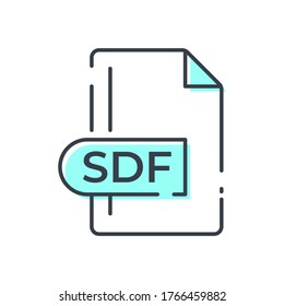 SDF File Format Icon. SDF extension line icon.