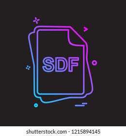 SDF file type icon design vector